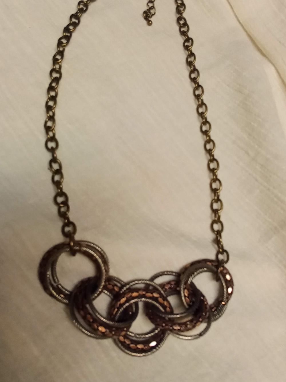 Vintage-Inspired Bronze and Copper Link Necklace